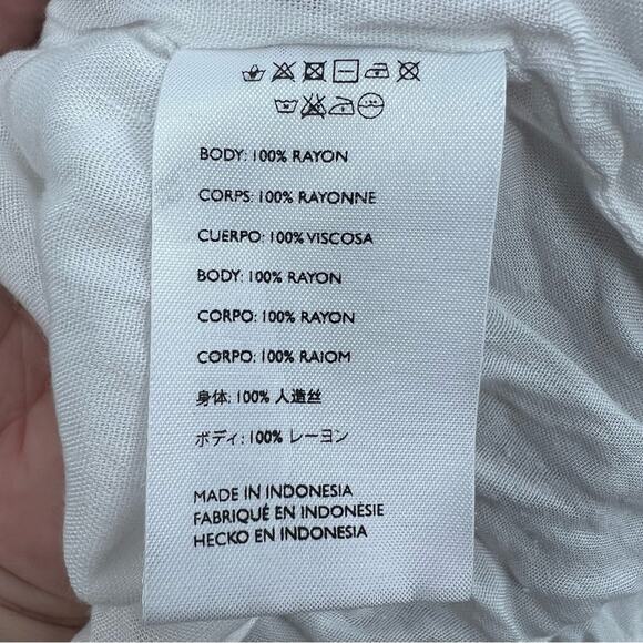 Faithfull the Brand Dress Black White Alina Smocked Zebra Square Neck Sz 4 - Picture 6 of 6